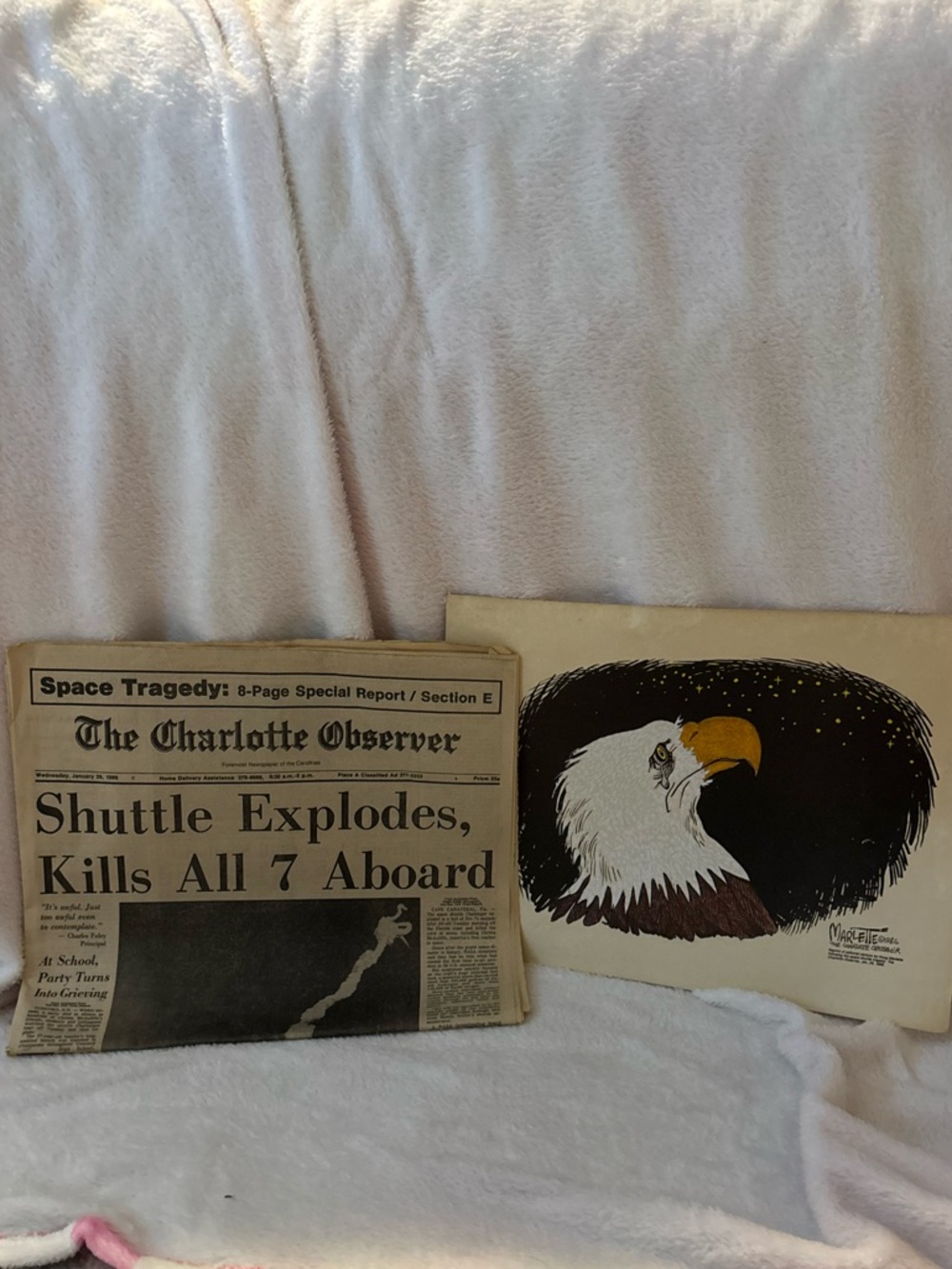 Vintage Space Explosion Newspaper With Add-On
